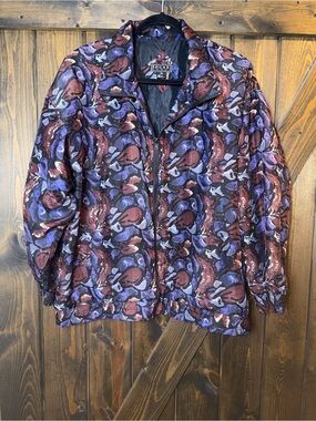 Vintage Bogari 100 % Silk Windbreaker Bomber Jacket